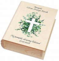 Pudełko w kształcie książki -pamiątka chrztu  U637
