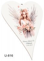 Anioł wiszący - serce Pamiątka Komunii U816