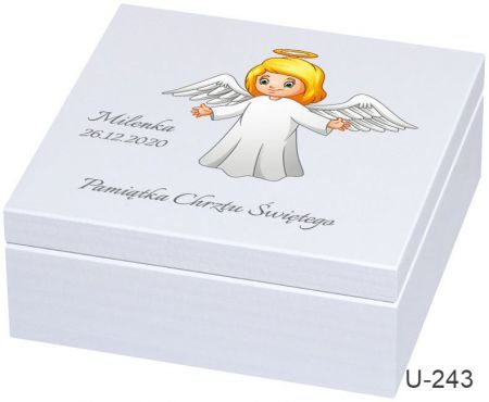 Pudełko pamiątka chrztu urodzin  - grafika U243